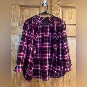 Talbots - Red and Black Plaid Flannel Shirt